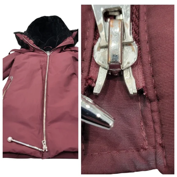 Zara Parka Acolchada Water Repellent Winter Coat Faux Fur Hooded Women’s Small - Picture 13 of 16